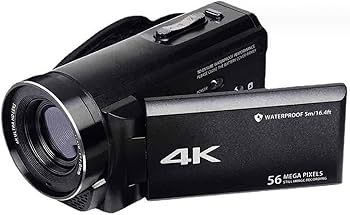 Amazon | ビデオカメラ 4k 小型 5600万画素 本機防水 防塵 耐衝撃 充電
