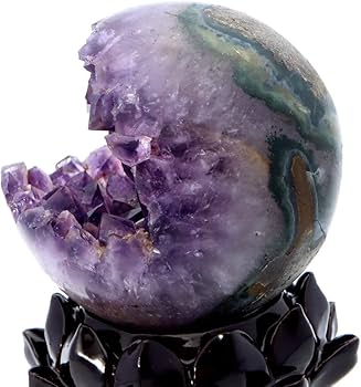Amazon.co.jp: [GOLD STONE] アメジスト 笑口 丸玉 直径67mm 315g 台座