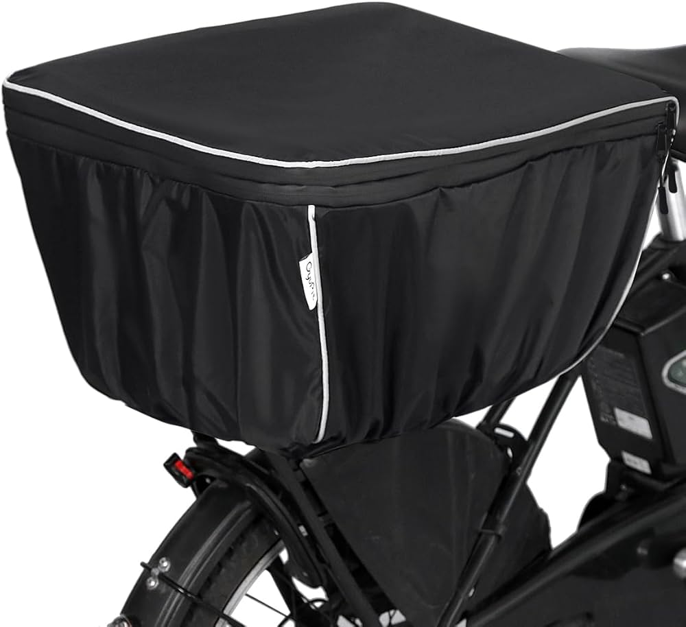 ✨maimi❁¨̮♥レオパードフリルXブラック 後ろカゴカバー ✨maimi❁¨̮