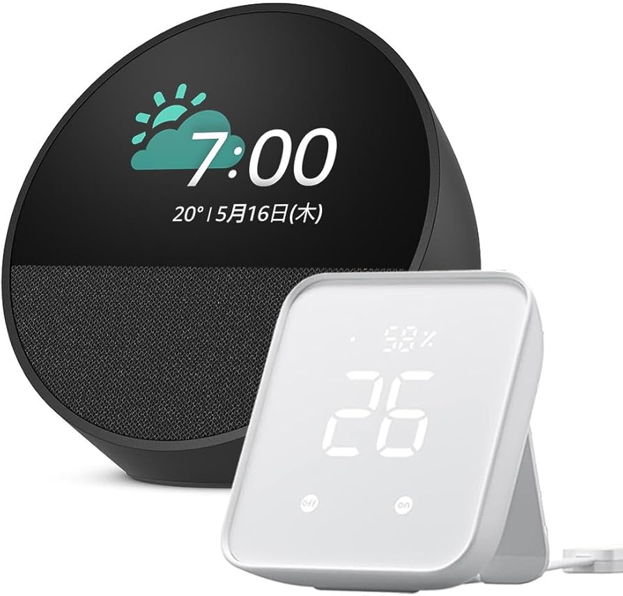 Amazon.co.jp: 【セット買い】Echo Spot ブラック + SwitchBot
