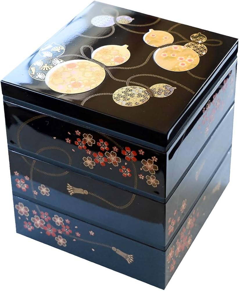 Amazon｜みよし漆器本舗 重箱 3段 5寸 15cm 黒 お重 日本製 山中塗