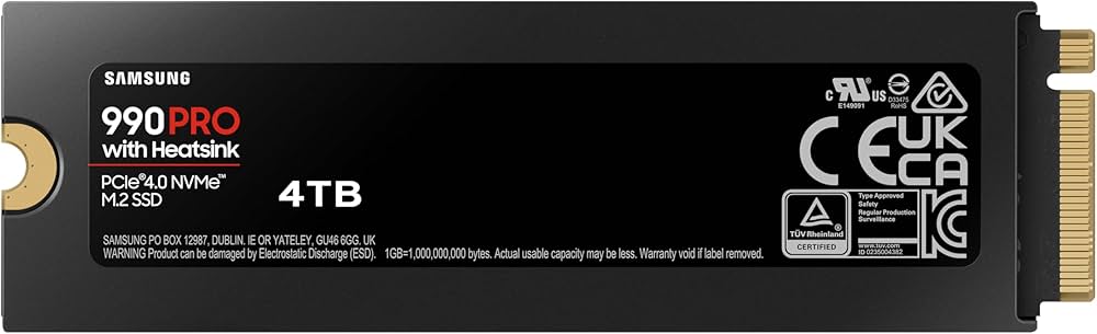 Amazon | Samsung 990 PRO ヒートシンク SSD 4TB、NVMe M.2 2280