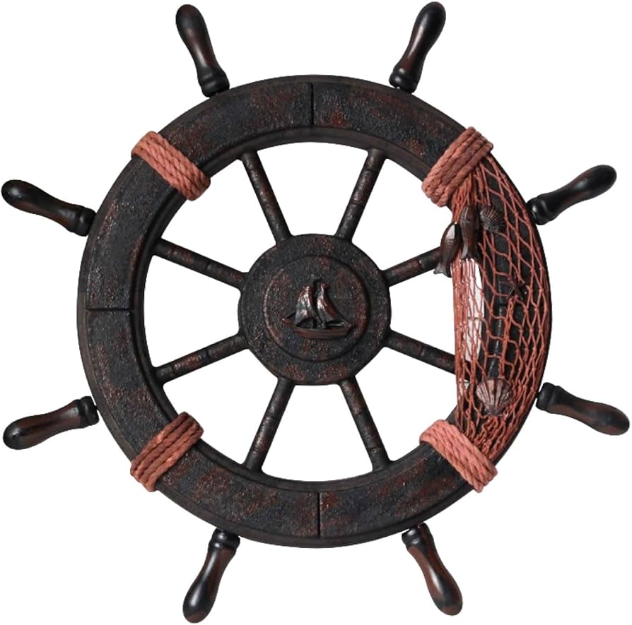 Amazon.co.jp: Archnote 舵輪 インテリア 木製 壁掛け オブジェ 舵