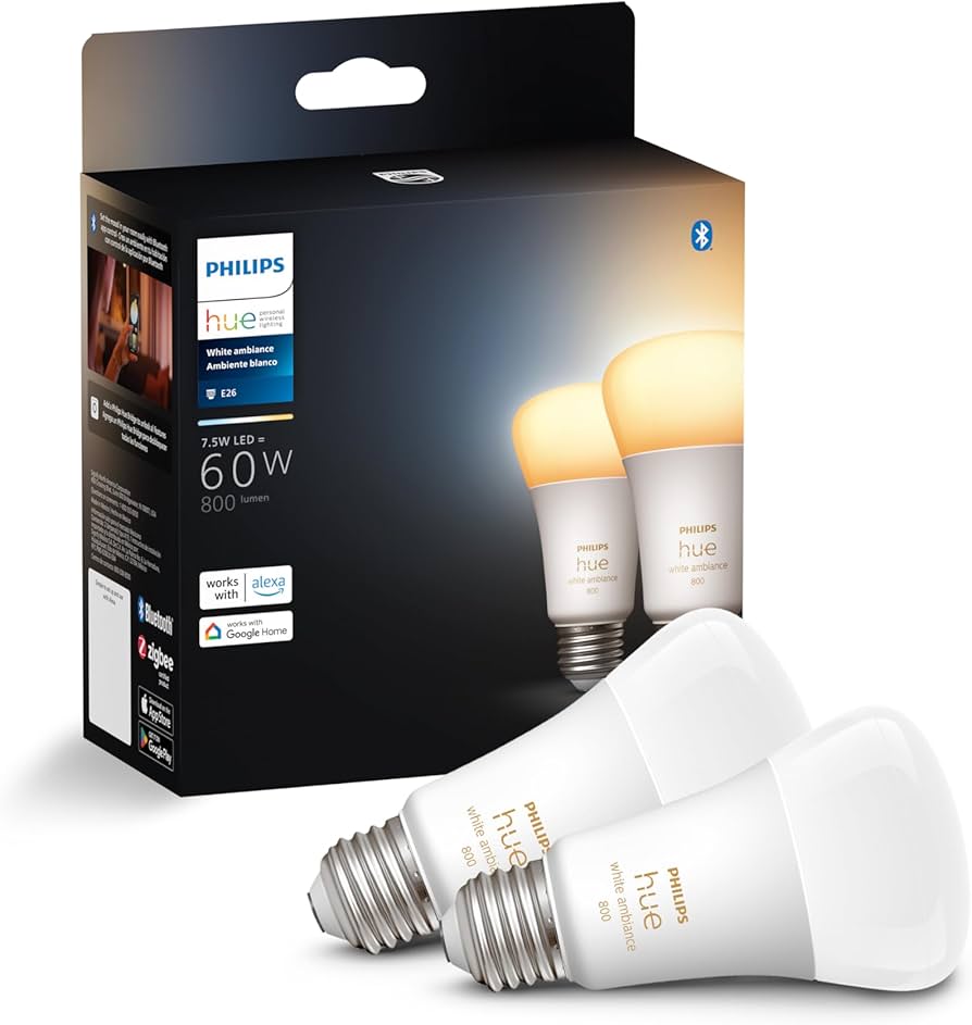 Philips Hue Smart 60W A19 LED Bulb - White Ambiance Warm-to-Cool