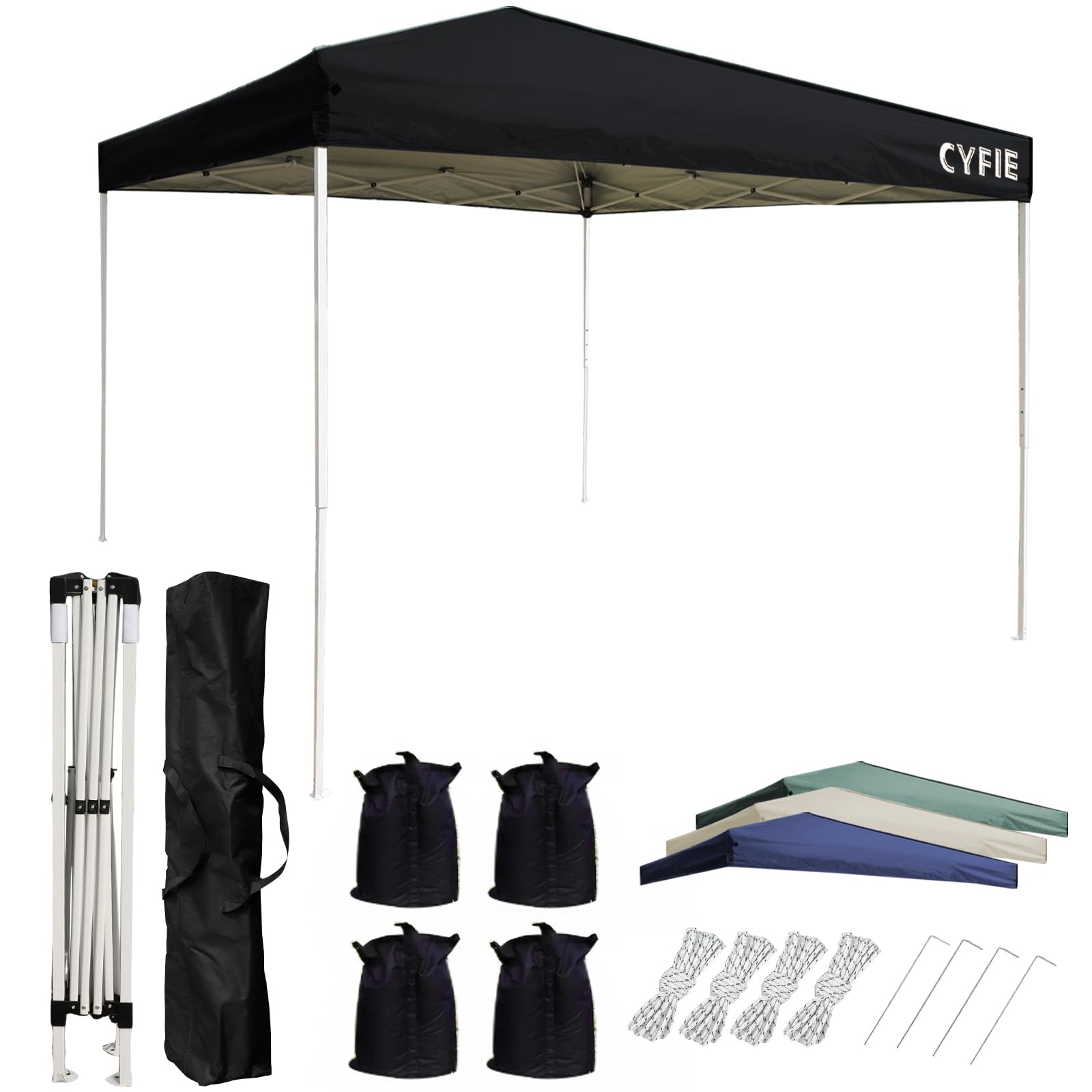 Amazon | CYFIE タープテント 3mx3m ワンタッチテント 高さ3段階調節