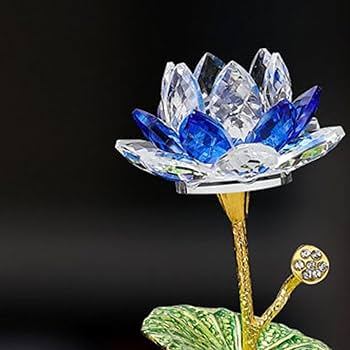 Amazon.co.jp: JAnjiaLxY クリスタルガラス 蓮の花 置物 ロータス ハス