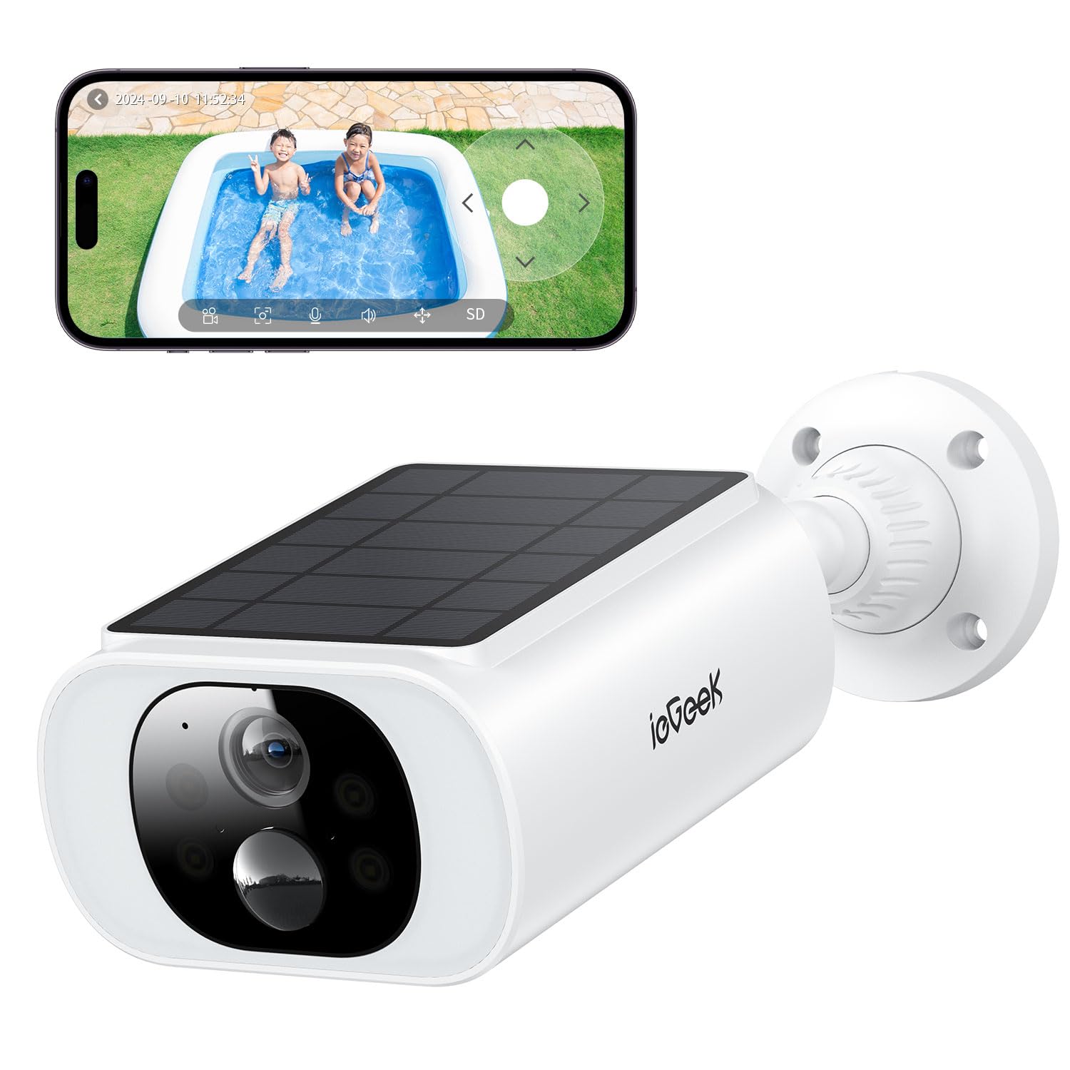 新品未使用】防犯カメラieGeek 5MP PTZ ソーラーセキュリティカメラ