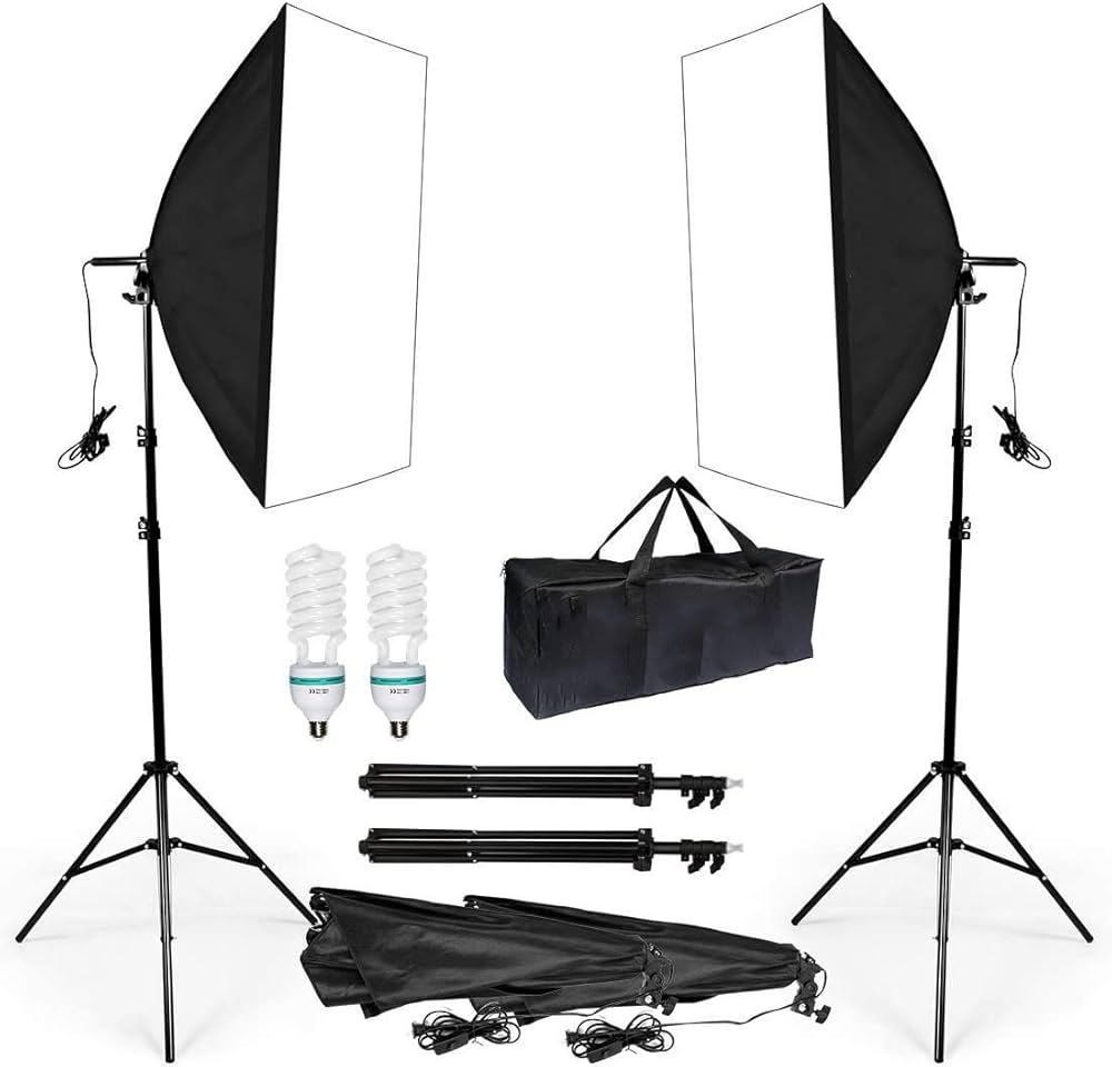 Amazon | ソフトボックス 写真撮影照明キット 撮影美肌ライト 50x70cm