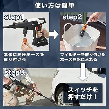 Amazon | アイリスオーヤマ 充電式ハンディウォッシャー ホワイト