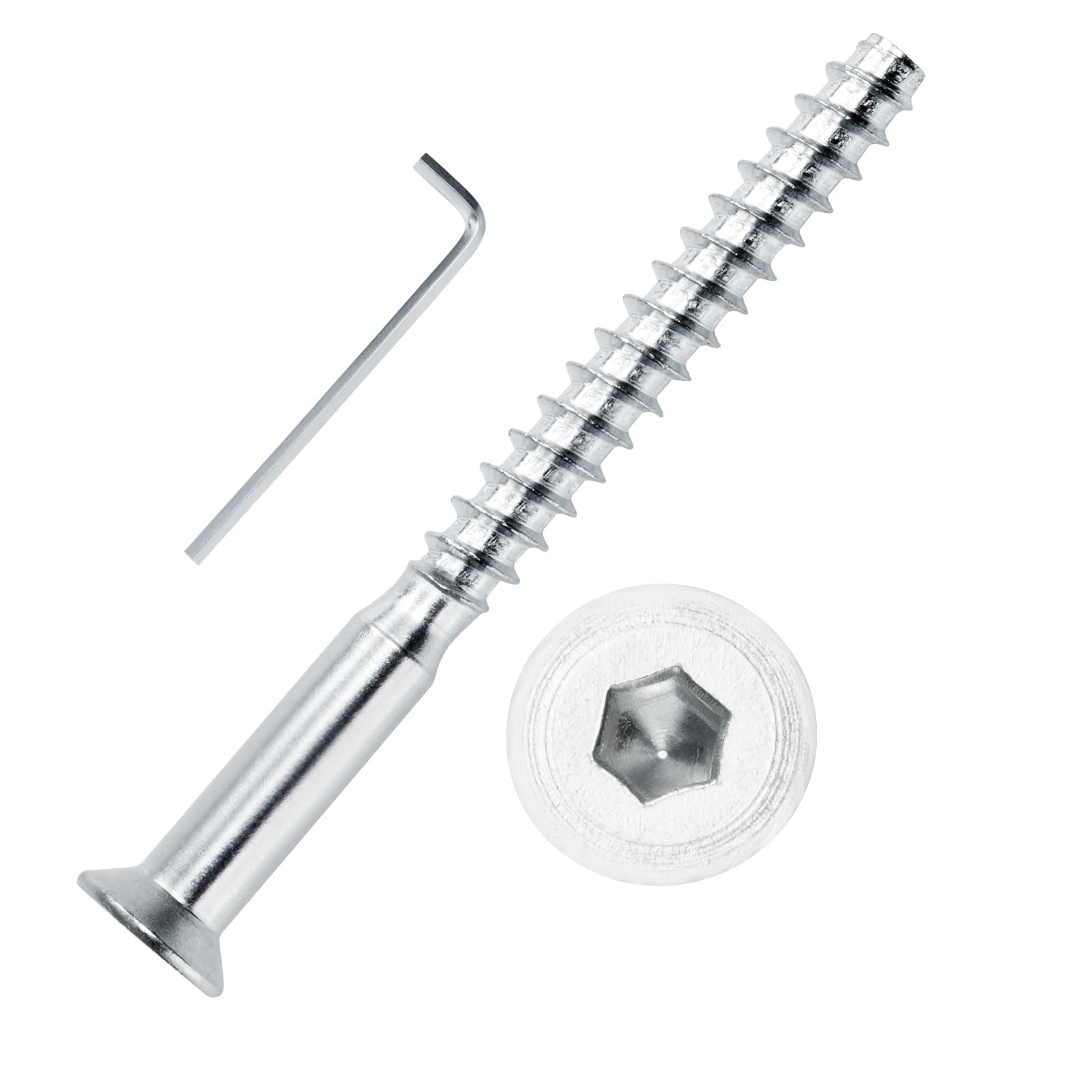 Amazon | 確認ネジ、12個 M7 x 75mm、六角ソケットドライブ皿穴セルフ