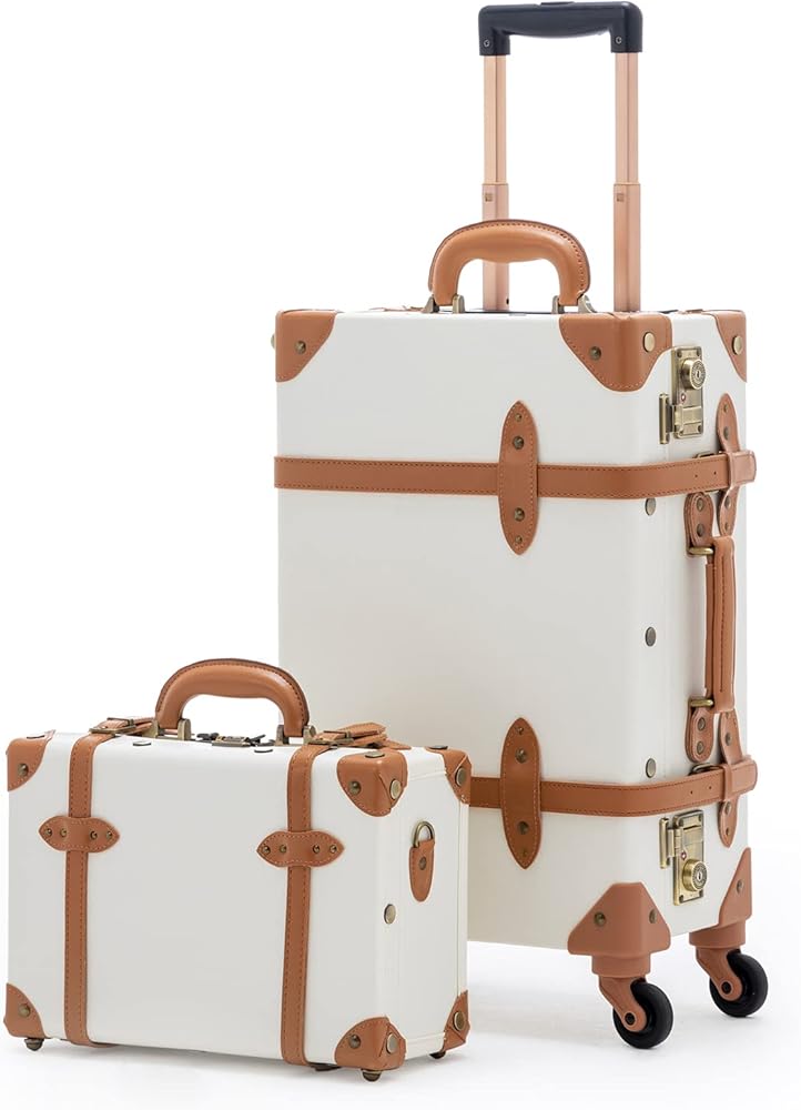 Amazon.com | COTRUNKAGE Minimalist 2 Piece Vintage Luggage Sets