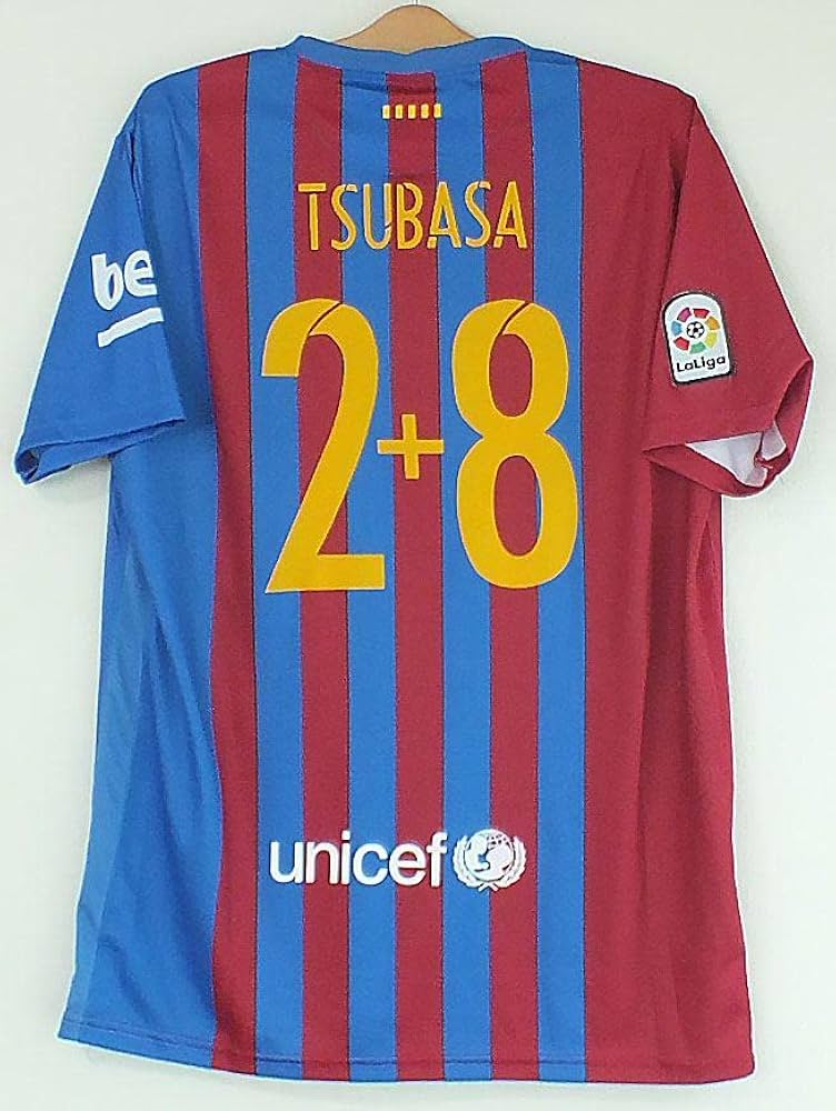 Amazon.co.jp: 込大空翼バルセロナ赤青28番L半袖日本代表キャプテン翼