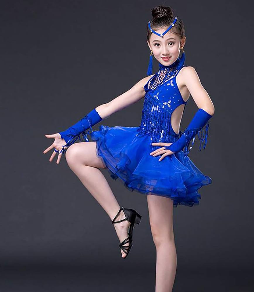 Amazon.co.jp: 社交ダンス衣装 ワンピース フリンジ スパンコール