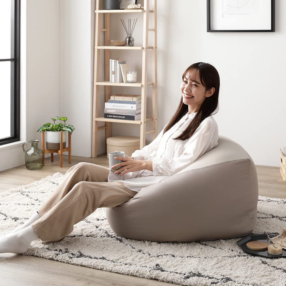 Amazon.co.jp: RASIK ビーズクッション 特大 グレージュ 単品 洗える