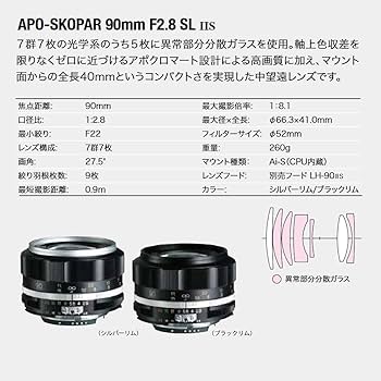 Amazon | APO-SKOPAR 90mm F2.8 SLIIS シルバーリム Ai-S | アダプタ 通販