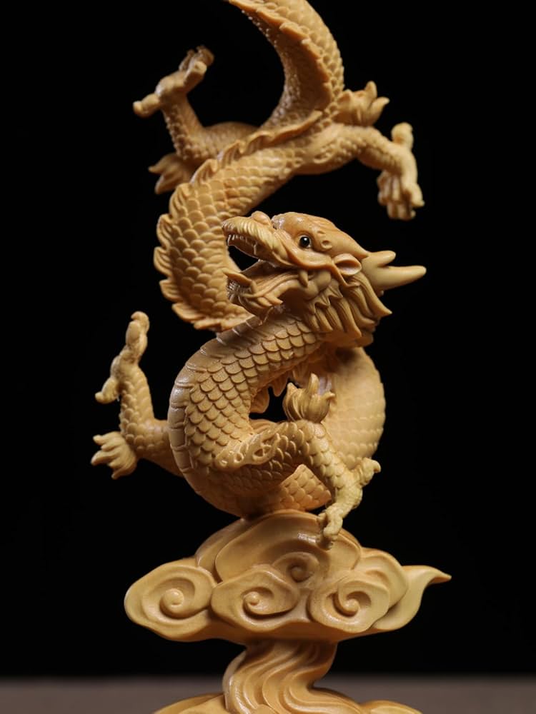 Amazon.co.jp: dsdsad龍 置物 木彫り 辰年 置物 龍神様 グッズ 金運
