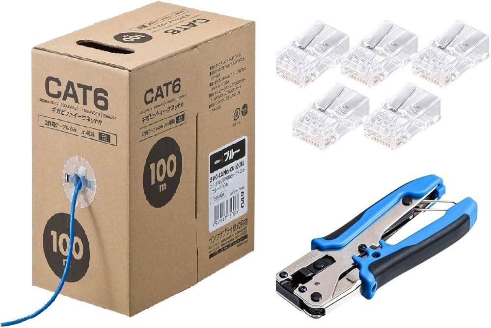 Amazon.co.jp: サンワダイレクト LANケーブル自作キット CAT6 ケーブル