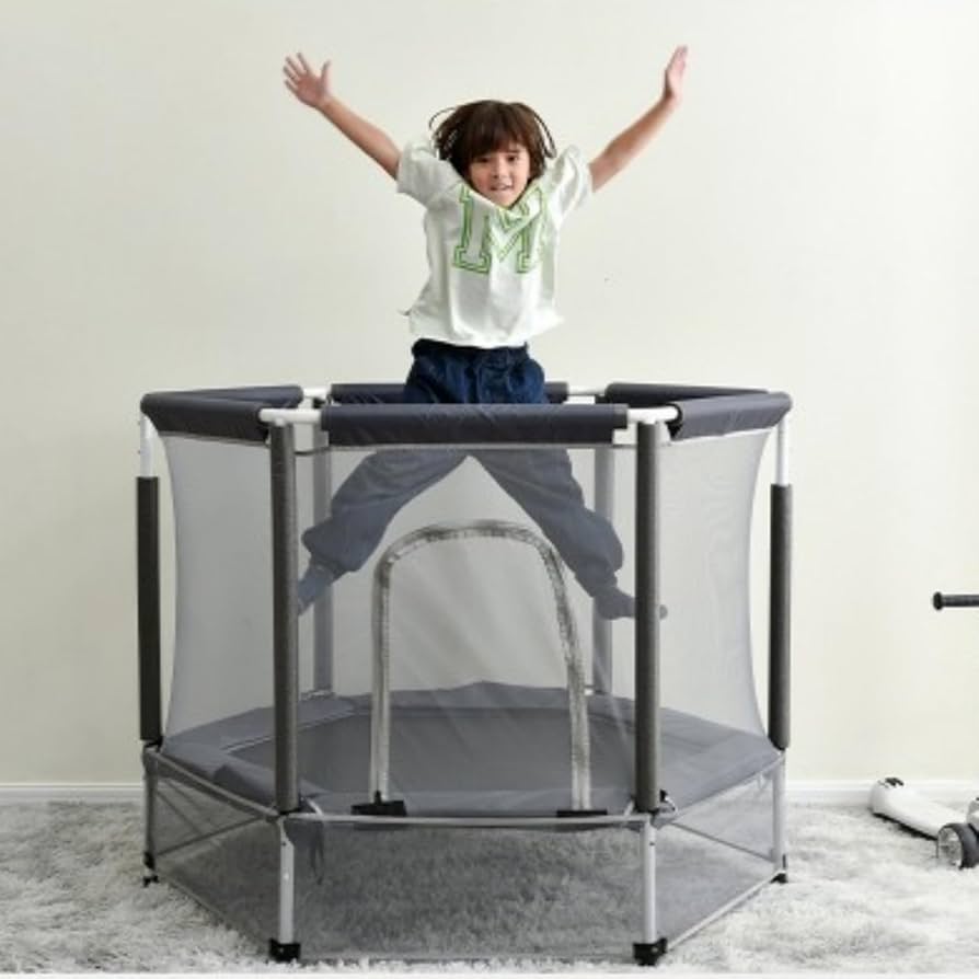 Amazon.co.jp: 子供用トランポリン 安全保護ネット付き 幅140cm 高さ3