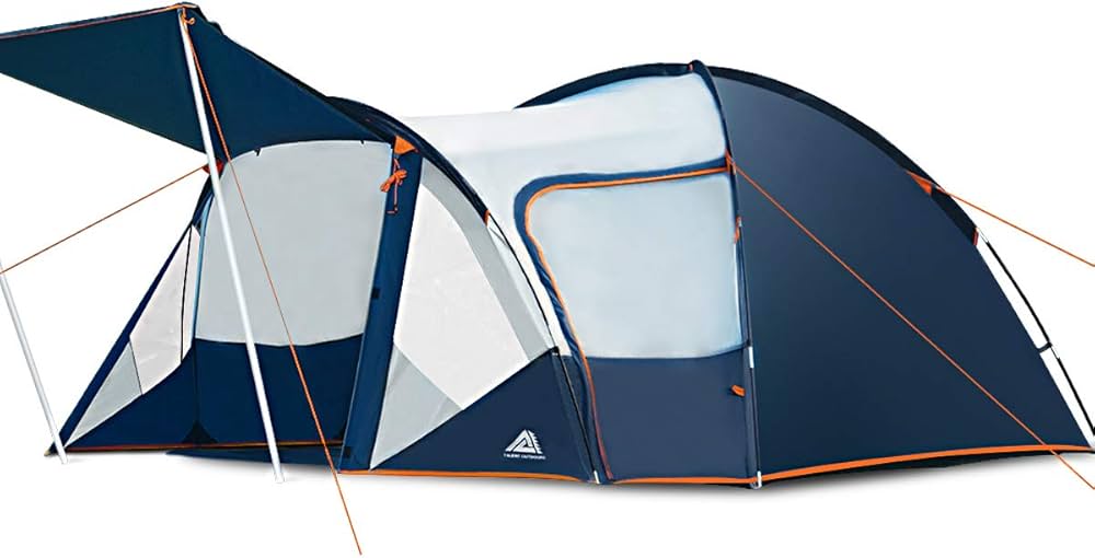 Amazon | Talent テント 3-4人 二重層 防風防水 耐水圧3000mm 青色