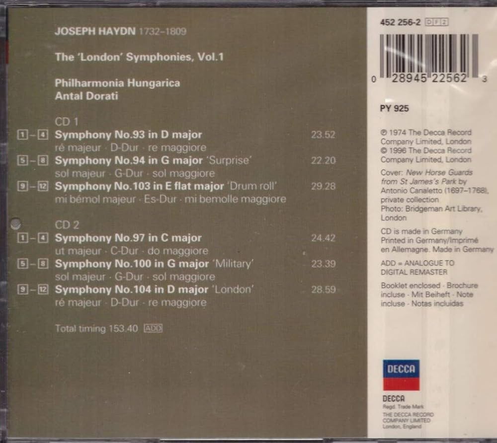 Haydn: London Symphonies V.1 Nos. 93, 94, 97, 100, 103, 104