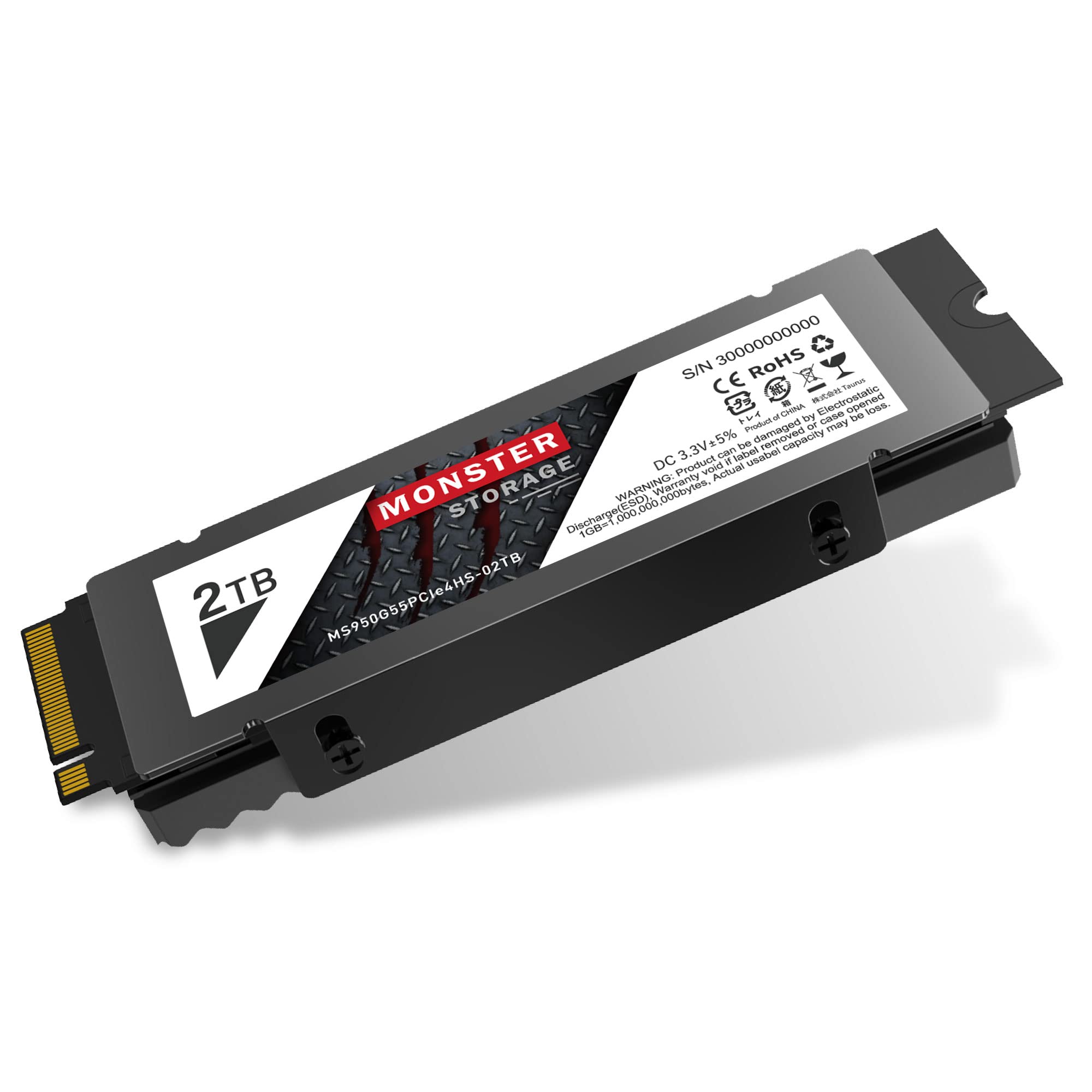 Amazon | Monster Storage NVMe 2TB SSD PCIe Gen 4×4 最大読込: 5,000