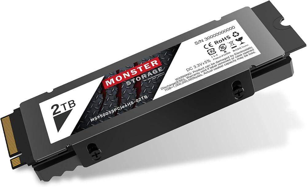 Amazon | Monster Storage NVMe 2TB SSD PCIe Gen 4×4 最大読込: 5,000