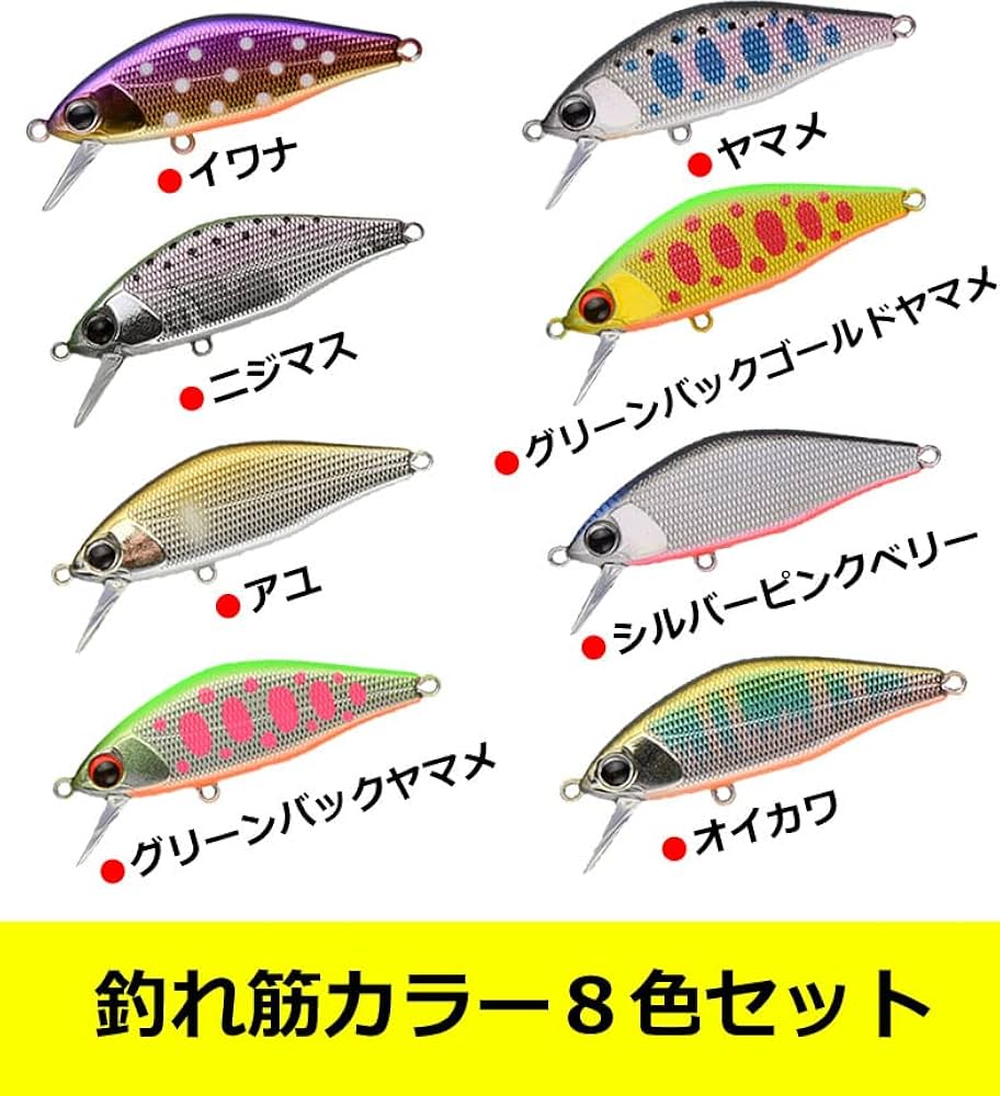 Amazon.co.jp: 【PBルアー】渓流 シンキングミノー 45S 45mm 4g 8個