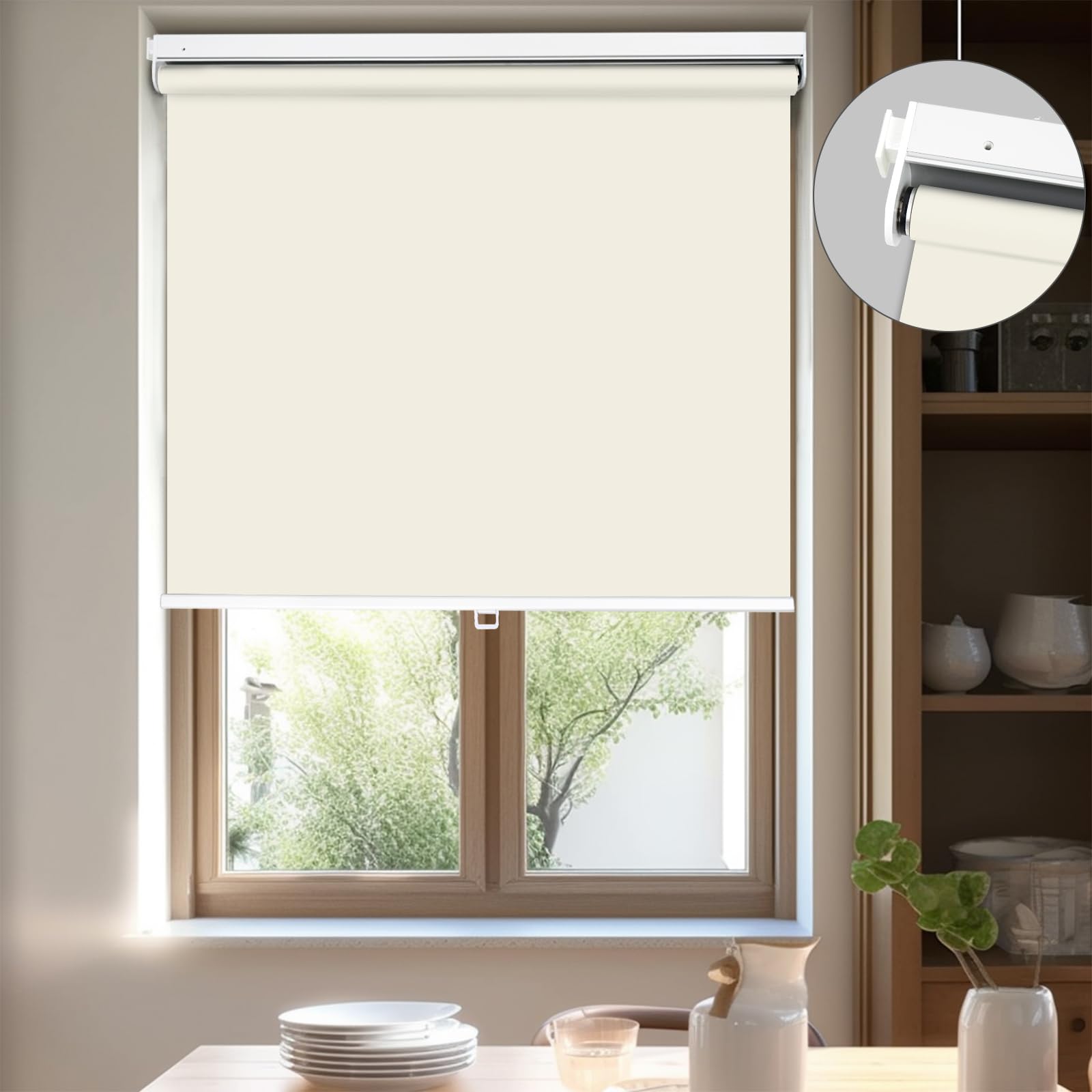 Amazon｜HOCRISSON つっぱり式 ロールスクリーン 1級遮光 ロール