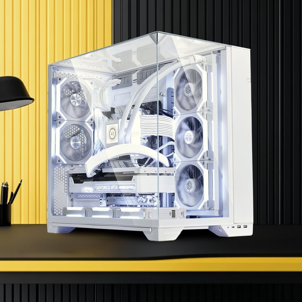 Amazon | LIANLI ミドルタワーPCケース O11 Vision White 3面強化