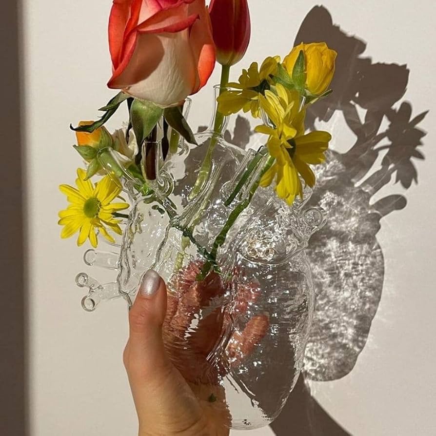 Amazon.co.jp: 花瓶 SELETTI LOVE IN BLOOM ガラスベース フラワー