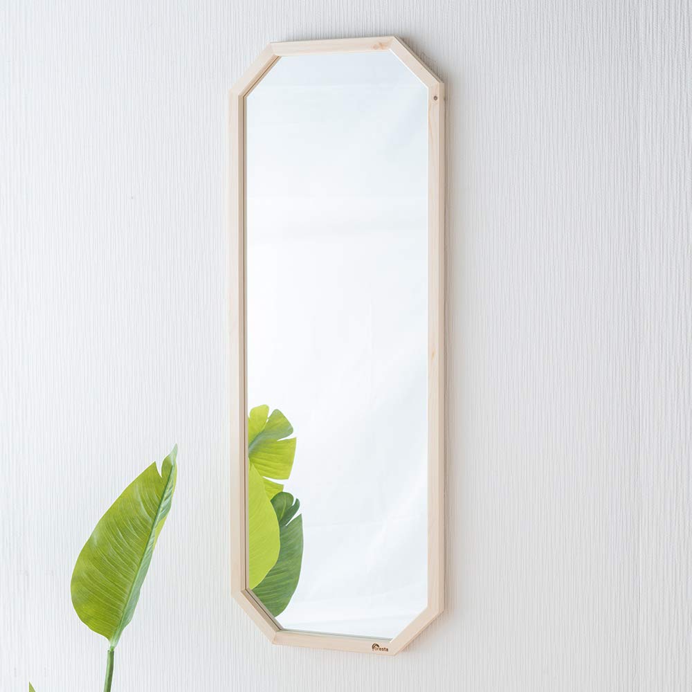 Amazon.co.jp: Foresta 八角たて長ミラー 幅約33.5cm×90cm 玄関 姿見