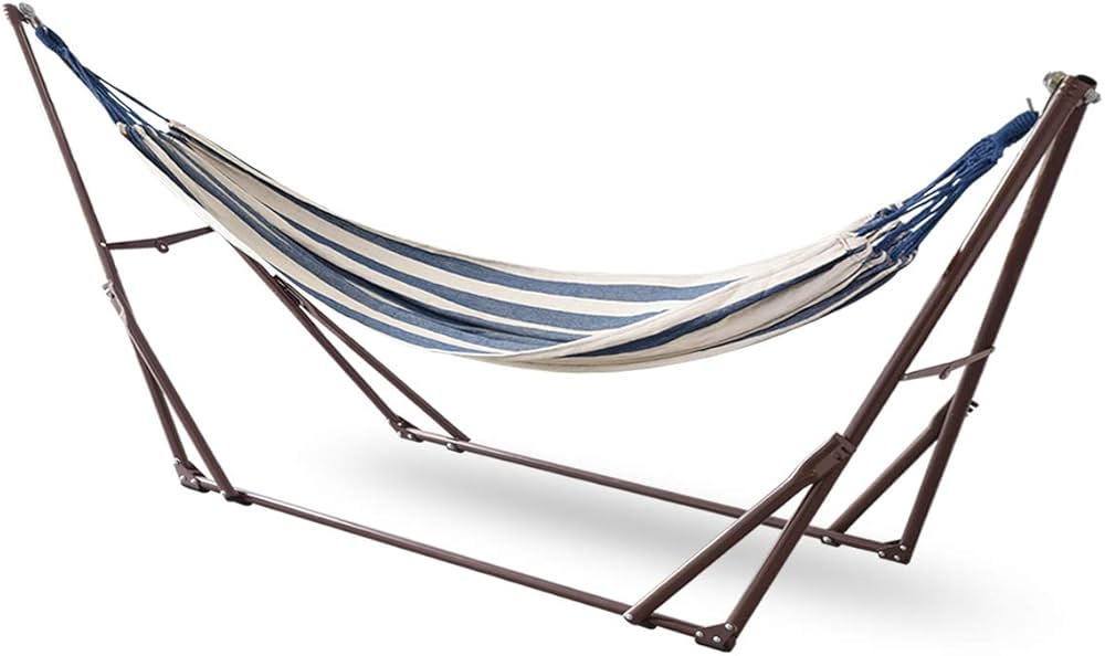 Amazon | FIELDOOR 自立式 折りたたみハンモック 【ダークブラウン