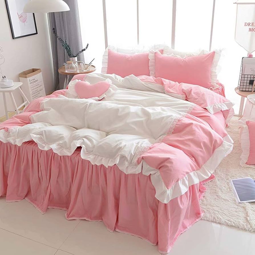 Amazon｜寝具カバーセット シングル レース フリル付き 姫系 掛け布団