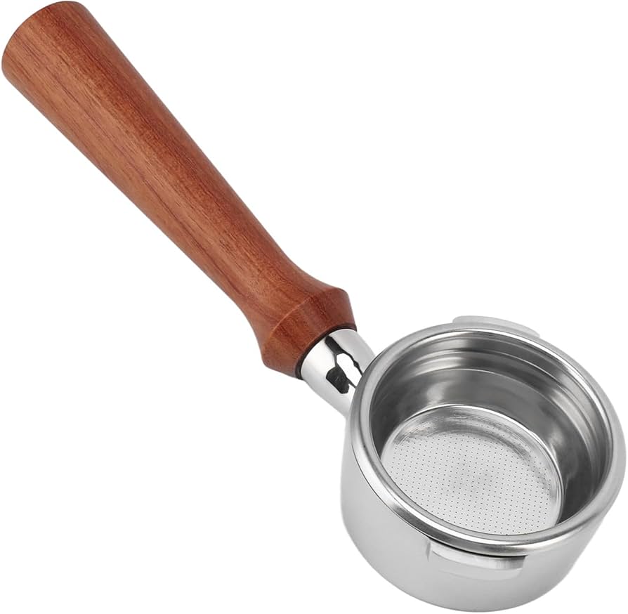 Amazon｜Gaggia 用 58mm ボトムレスポルタフィルター、2 耳ステンレス