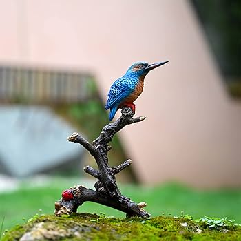 Amazon.co.jp: カワセミ 置物 枝の上の鳥 ガーデンオーナメント 鳥の