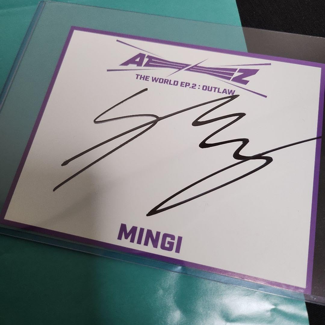 Amazon.co.jp: ATEEZ ミンギ 直筆 個別 サイン会 OUTLAW サイン : おもちゃ