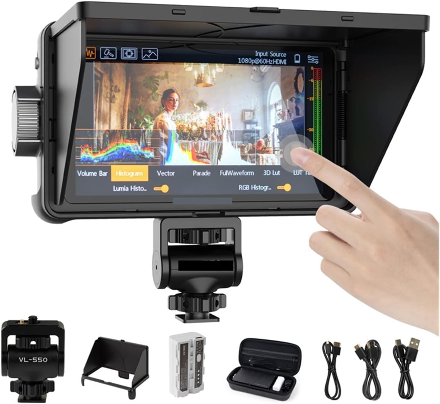 VILTROX DC-X3 2000nits カメラ フィールドモニター 6インチ タッチ式