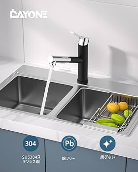 Amazon.co.jp: DAYONE キッチン蛇口 SUS304ステンレス製引き出し式混合