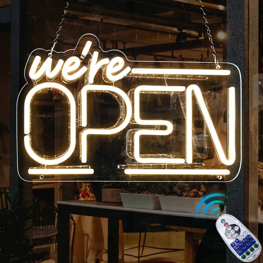 Amazon.co.jp: 営業用オープンサイン窓ガラスドアビールバー、コーヒー