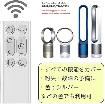 Amazon.co.jp: ダイソン DP01, DP03, TP02, TP03 スペアリモコン 銀