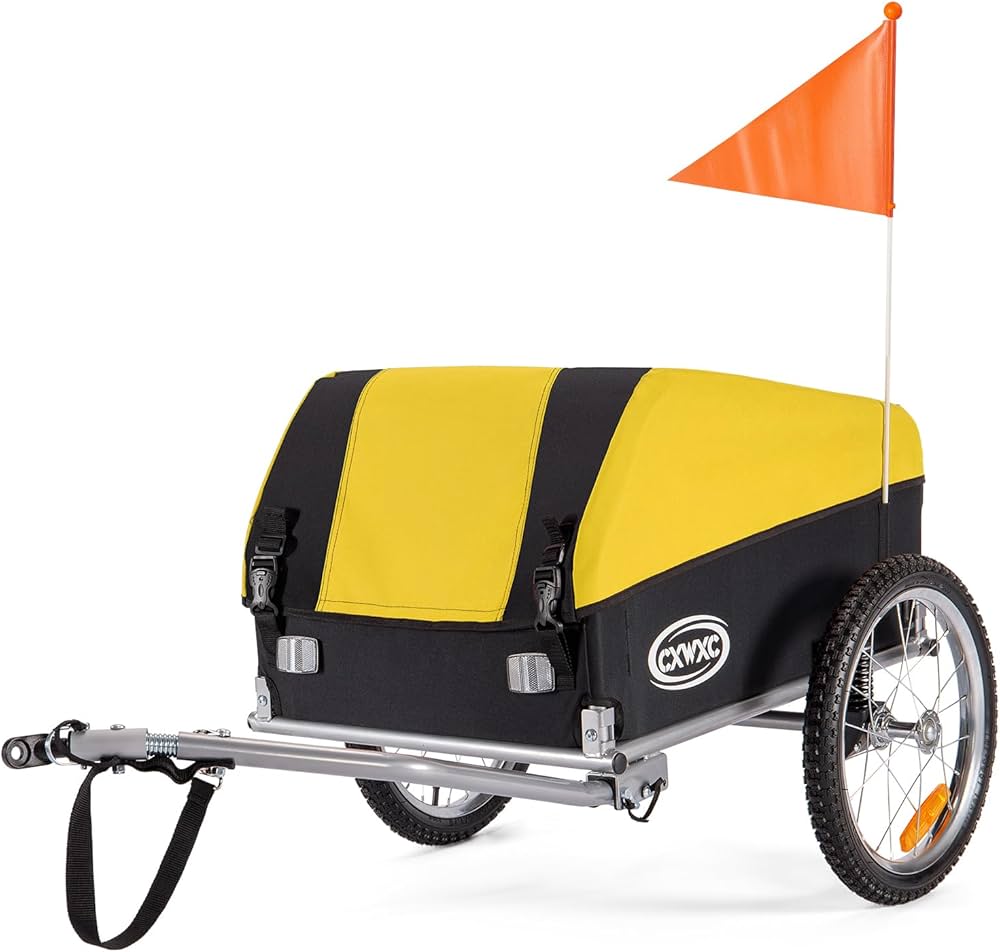Amazon | CXWXC サイクルトレーラー サスペンション付き 折りたたみ式