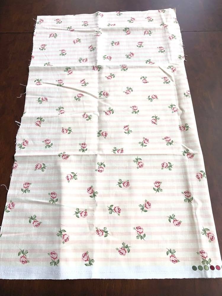 Amazon.co.jp: ローラアシュレイ生地 フローラルストライプ チョーク