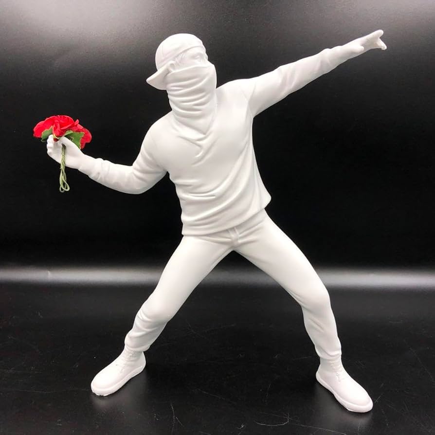Amazon.co.jp: バンクシー アート Banksy art フィギュア 花束を投げる
