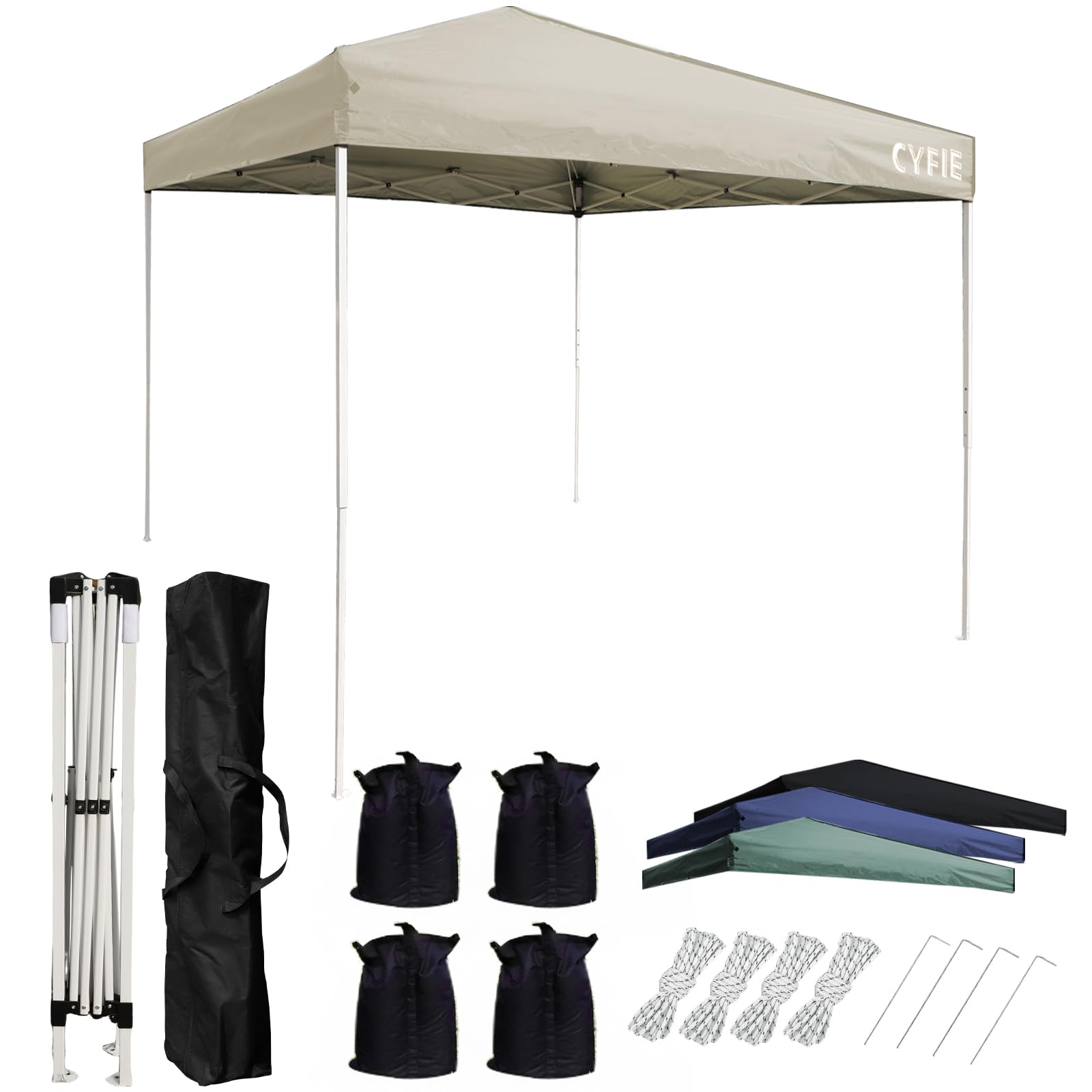 Amazon | CYFIE タープテント 2mx2m ワンタッチテント 高さ3段階調節