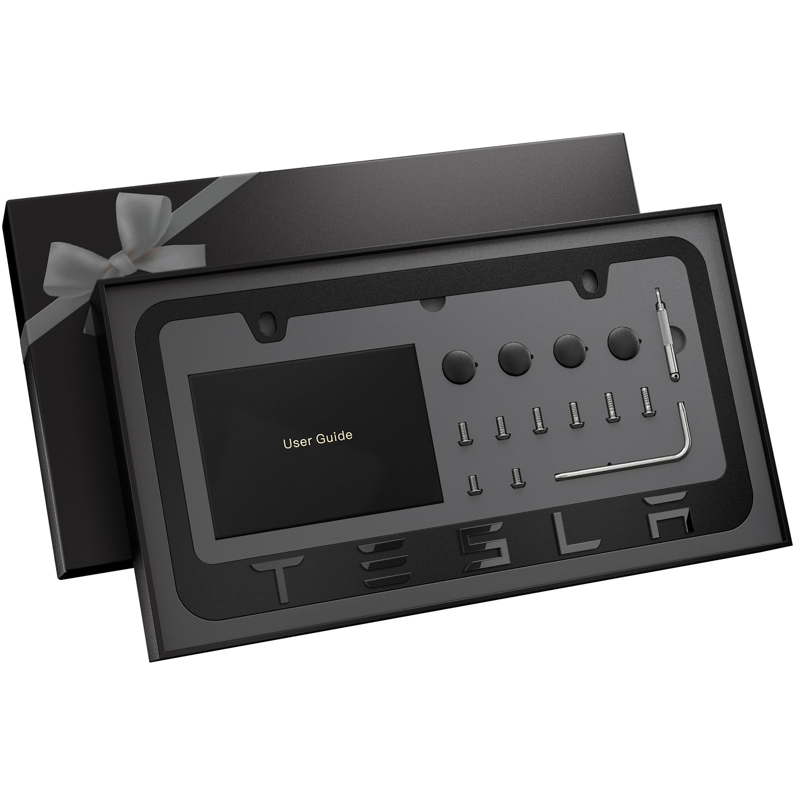 Amazon | テスラ用3Dブラックナンバープレートフレーム | 外装・エアロ