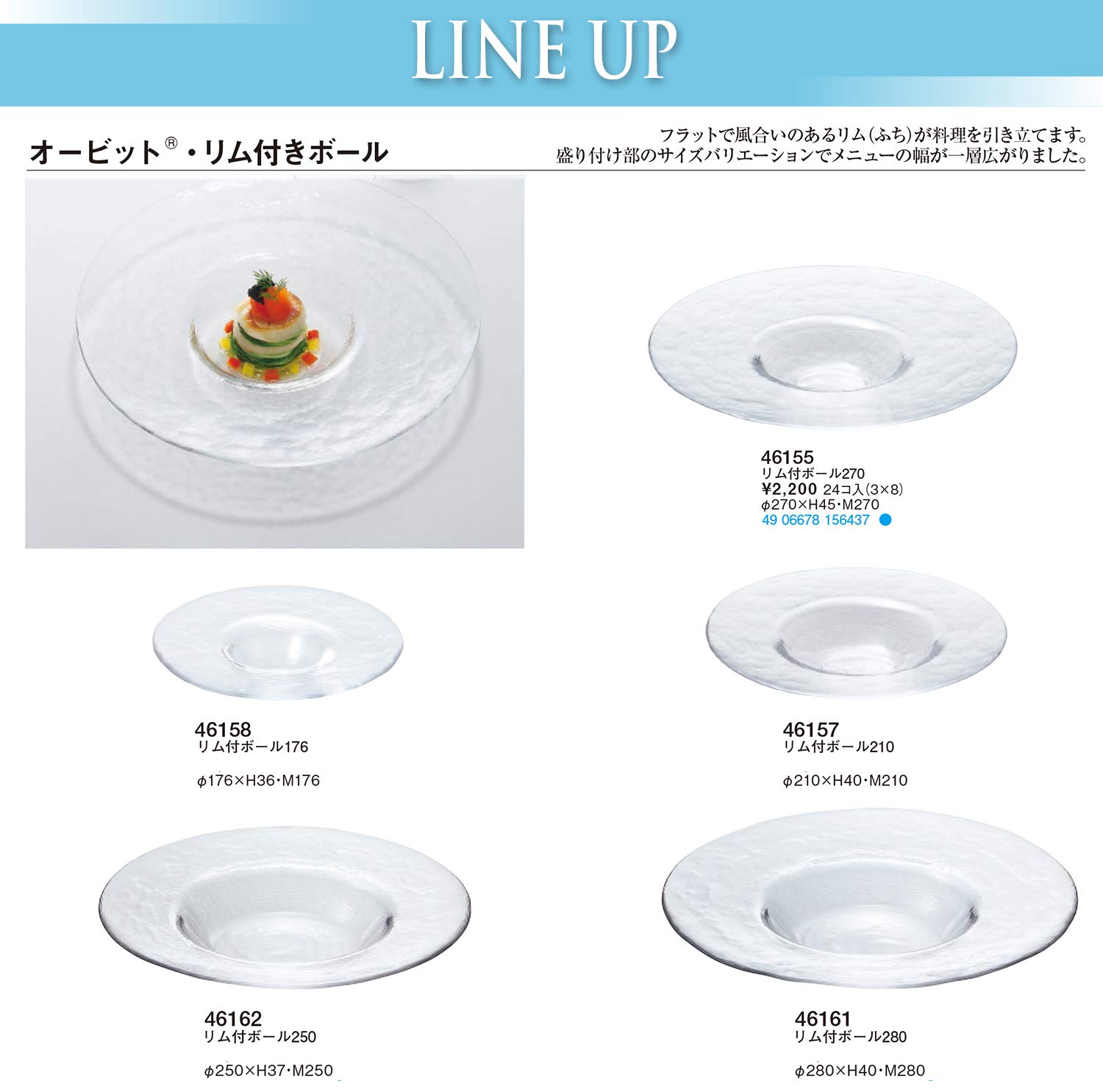 Amazon.co.jp: 東洋佐々木ガラス お皿 オービット リム付 ボール 210 3