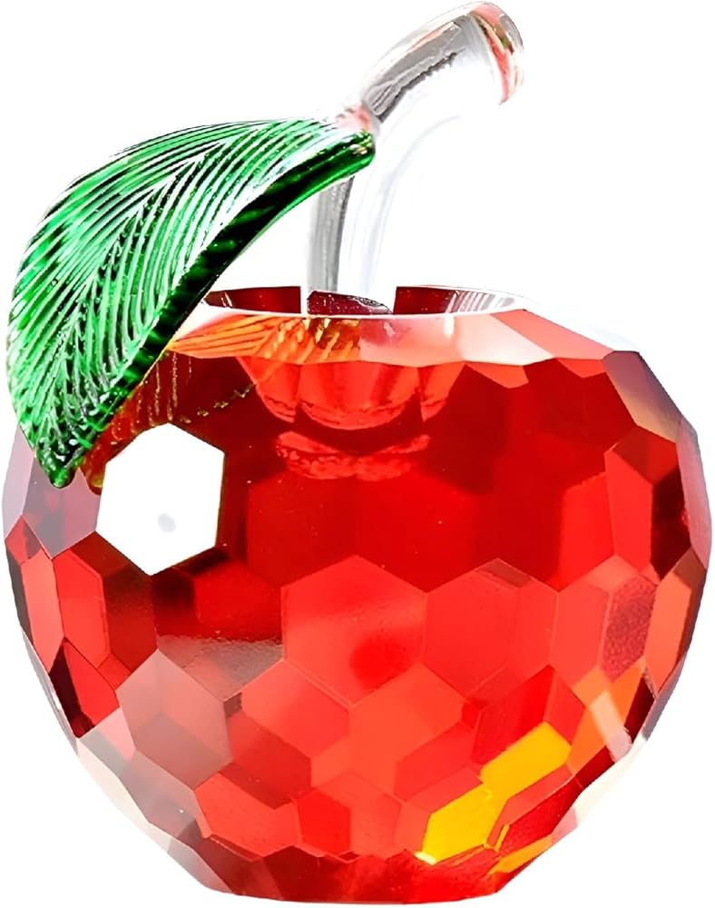 Amazon.co.jp: ZERONOWA クリスタル 林檎 りんご 置物 風水 雑貨