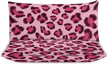 Amazon｜布団カバー 3点セット レオパード柄 豹柄 ヒョウ柄 ピンク