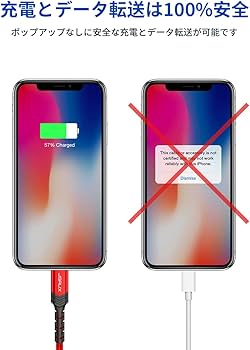 Amazon.co.jp: 『純正Apple MFi認証』JSAUX iPhone 充電ケーブル「2.4A