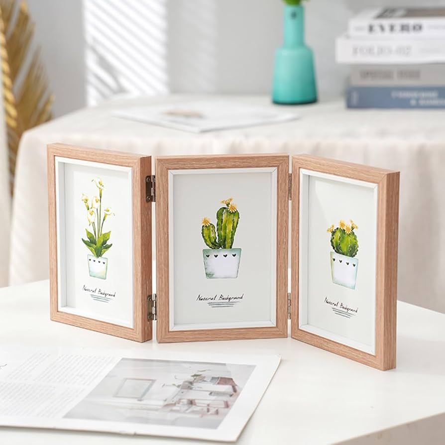 Amazon.co.jp: [LSDZW] フォトフレーム L判 多面 3枚 木製風 壁掛け